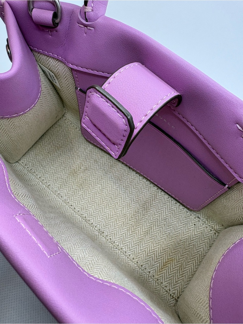 Tory Burch Lilac Mini Tote with Detachable Strap - Picture 8 of 10